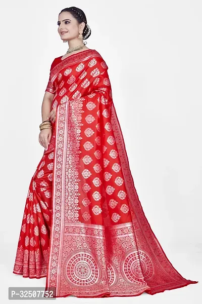 Stylish Red Art Silk Saree With Blouse Piece For Women-thumb3