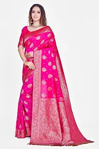 Stylish Pink Art Silk Saree With Blouse Piece For Women-thumb2