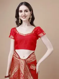 Stylish Red Art Silk Saree With Blouse Piece For Women-thumb4