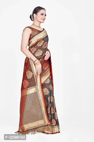 Stylish Multicoloured Art Silk Saree With Blouse Piece For Women-thumb3