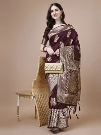 Stylish Brown Art Silk Saree With Blouse Piece For Women-thumb2