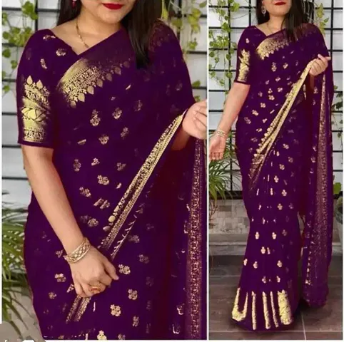 New In Art Silk Saree with Blouse piece 