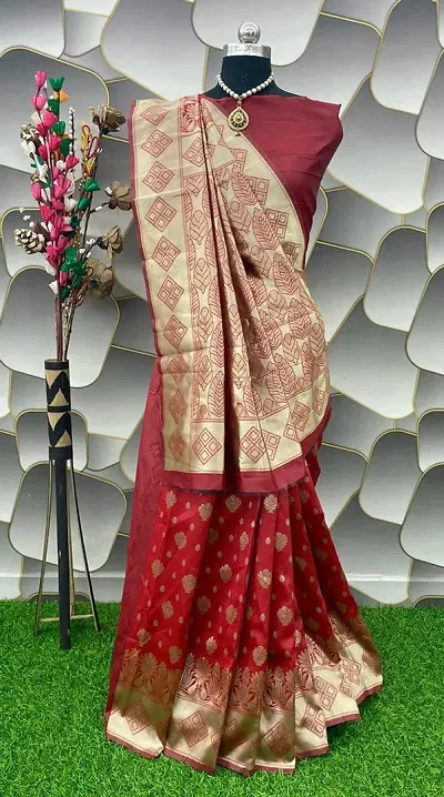 Stylish Art Silk Saree with Blouse piece For Women