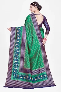 Stylish Green Art Silk Saree With Blouse Piece For Women-thumb2