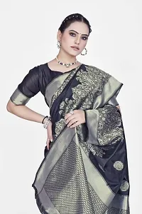 Stylish Black Art Silk Saree With Blouse Piece For Women-thumb4