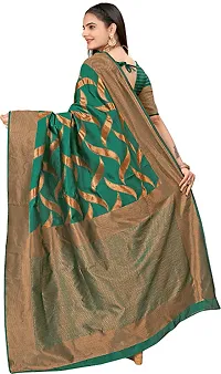 Stylish Green Art Silk Saree with Blouse piece For Women-thumb1