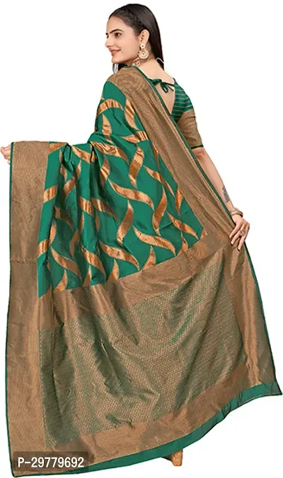 Stylish Green Art Silk Saree with Blouse piece For Women-thumb2