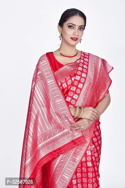 Stylish Red Art Silk Saree With Blouse Piece For Women-thumb5