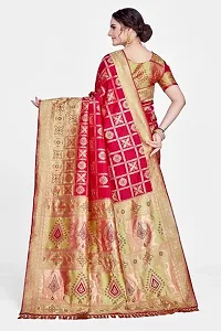 Stylish Pink Art Silk Saree With Blouse Piece For Women-thumb1