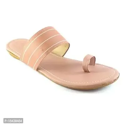 Elegant Pink Synthetic  Flat Sandal For Women