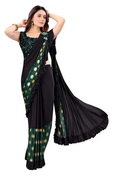 Buy Peacock Green Silk Half and Half Saree Online - SARV03278 | Andaaz  Fashion