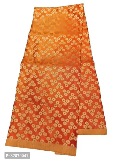 Stylish Poly Silk Orange Woven Design Saree with Blouse piece For Women-thumb0