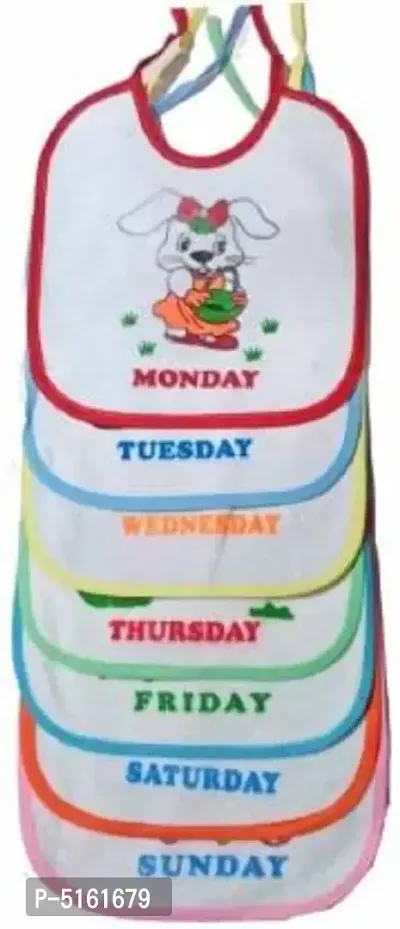 Beautiful Week days Printed BABY KING WORLD PRESENTS 7 Days Baby Bib for New Born Kids/ Infant/ Toddlers Cotton Bibs for Babies (Pack of 7)-thumb0