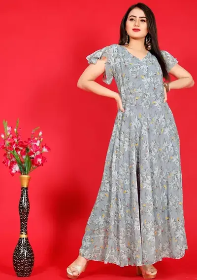 Stylish Georgette Printed A-Line Kurti