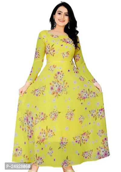 Stylish Fancy Designer Printed Georgette Kurta For Women-thumb0