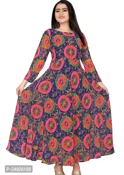 Stylish Fancy Designer Printed Georgette Kurta For Women-thumb0