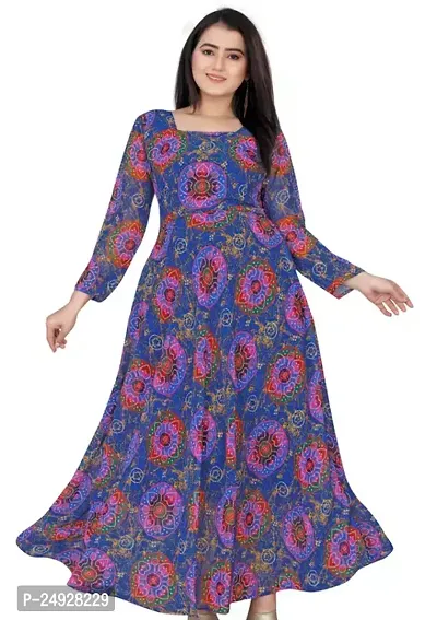 Stylish Fancy Designer Printed Georgette Kurta For Women-thumb0