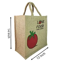 AMEYSON Tomato & Cycle Design Jute Bag with Zip Closure | Tote Lunch Bag | Multipurpose Bag (2)-thumb4