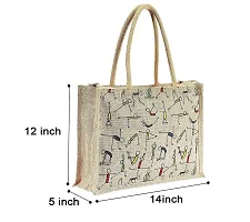 AMEYSON Yoga  Tomato Design Jute Bag with Zip Closure | Tote Lunch Bag | Multipurpose Bag (4)-thumb2