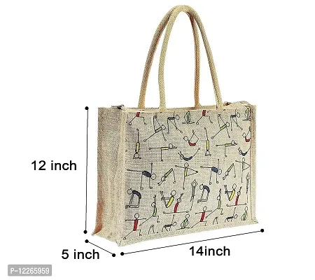 Ameyson Stylish Jute Bag for All Age Men ,Women ,Children Eco-Friendly Bag Easy to Use Easy to Carry Use It Office ,Lunch , School ,Shopping ,Grocery etc (4)-thumb3