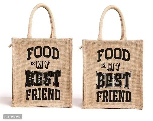 AMEYSON Eco-Friendly Jute Bag with Zip Closure | Tote Lunch Bag | Multipurpose Bag (2)