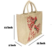AMEYSON Red Bird Eco-Friendly Jute Tote Hand Bag For Office School Grocery Milk Shopping Men & Women (Pack Of 2)-thumb2