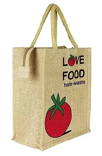 AMEYSON Food  Corn Design Jute Bag with Zip Closure | Tote Lunch Bag | Multipurpose Bag-thumb4