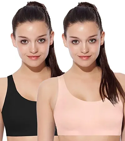 Buy Barshini Sports Bra, Air Bra, Stretchable Non-Padded and Non-Wired Bra  for Women and Girls, Air Bra, Sports Bra, Stretchable Non-Padded Non-Wired  Seamless Bra, Free Size (Free Size, Skin) Online In India