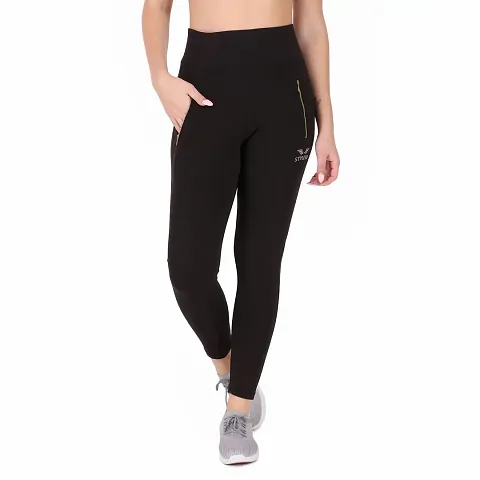 STYLESO Solid Yoga Pants for Women High Waisted Stretchable Workout Jeggings with Pockets.