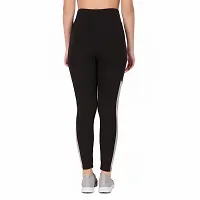 STYLESO Women's Jegging Multi Strip High Waisted Full Stretchable and Comfirtable Workout Side Strip. Black-thumb4