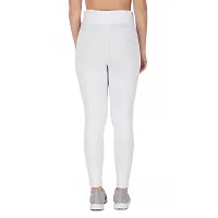 STYLESO Solid Yoga Pants for Women High Waisted Stretchable Workout Jeggings with Pockets. (XL, White)-thumb1