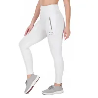 STYLESO Solid Yoga Pants for Women High Waisted Stretchable Workout Jeggings with Pockets. (XL, White)-thumb2