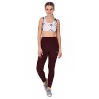 STYLESO Women's Slim Fit Polyester Blend Workout Jegging (J6Plain_Wine_L)-thumb1