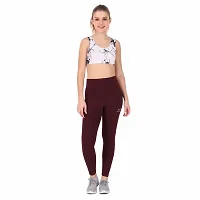STYLESO Slim Fit Solid Ankle Length Stretchable Pant| High Waist Jeggings for Women/Girls Witgh Pockets Wine-thumb1