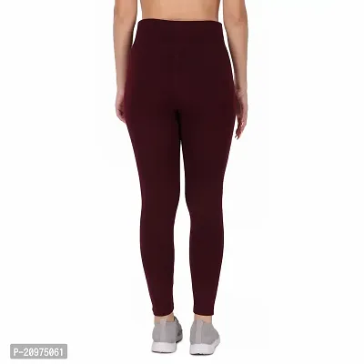 STYLESO Women's Slim Fit Polyester Blend Workout Jegging (J6Plain_Wine_L)