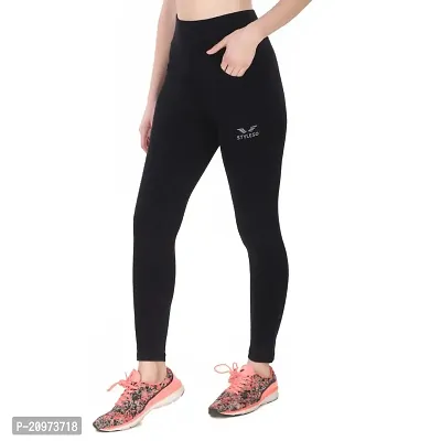 STYLESO Yoga Pants for Women High Waisted Stretchable Workout Jeggings with Pockets. Black