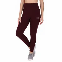 STYLESO Women's Slim Fit Polyester Blend Workout Jegging (J6Plain_Wine_L)-thumb2