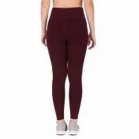STYLESO Slim Fit Solid Ankle Length Stretchable Pant| High Waist Jeggings for Women/Girls Witgh Pockets Wine-thumb2