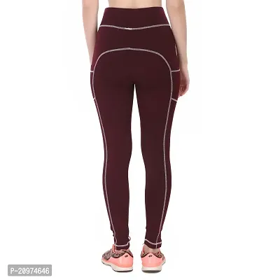 STYLESO Yoga Pants for Women High Waisted Stretchable Workout Jeggings with Pockets.-thumb2