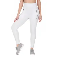 STYLESO Solid Yoga Pants for Women High Waisted Stretchable Workout Jeggings with Pockets. (XL, White)-thumb4