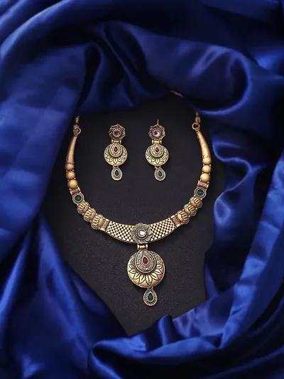 Stylish Brass Traditional Wear Jewellery Set