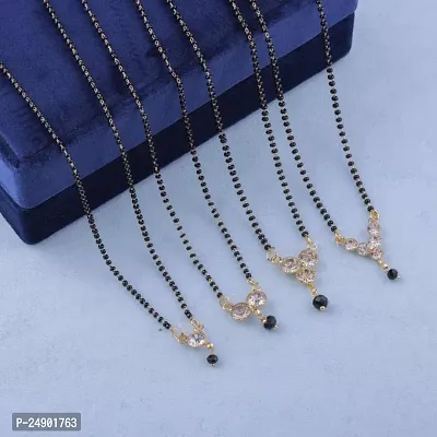 Stylish Alloy Golden Mangalsutra For Women Pack Of 4-thumb0