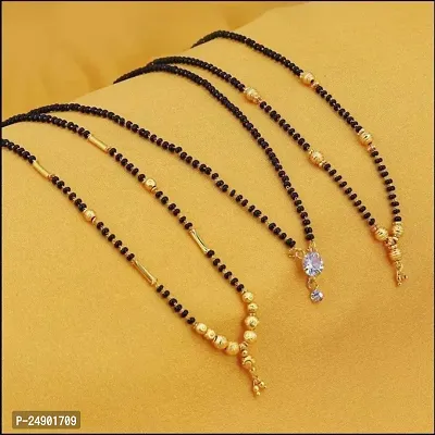 Stylish Alloy Golden Mangalsutra For Women Pack Of 3-thumb0