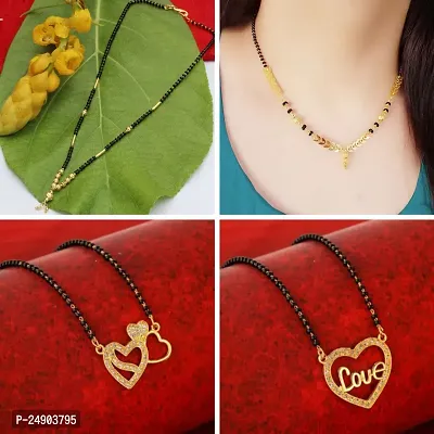 Stylish Brass Golden Mangalsutra For Women Pack Of 4