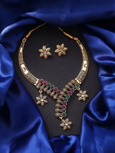 Trendy Gold Plated Alloy Kundan Jewellery Set