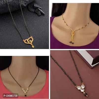 Stylish Brass Golden Mangalsutra For Women Pack Of 4