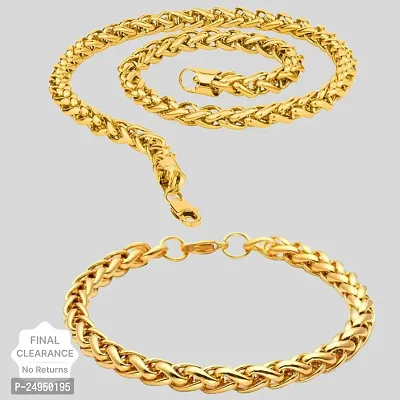 Alluring Golden Brass Chain For Men Pack Of 2-thumb0