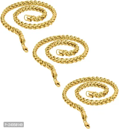 Alluring Golden Alloy Chain For Men Pack Of 3-thumb0