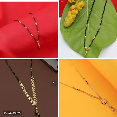 Stylish Brass Golden Mangalsutra For Women Pack Of 4-thumb0