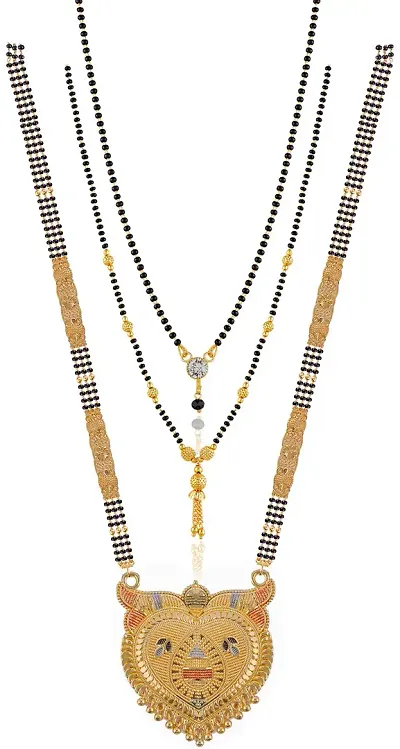 Stylish Brass Mangalsutra For Women Pack Of 3